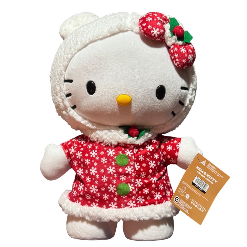 Hello Kitty Holiday Greeter Plush Christmas Decor w/ Tags 19" NEW